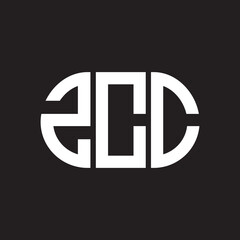 ZCC letter logo design. ZCC monogram initials letter logo concept. ZCC letter design in black background.