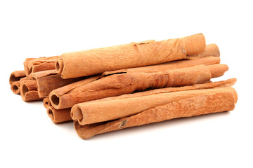 Cinnamon on a white background