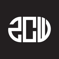 ZCW letter logo design. ZCW monogram initials letter logo concept. ZCW letter design in black background.