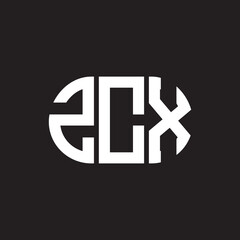 ZCX letter logo design. ZCX monogram initials letter logo concept. ZCX letter design in black background.