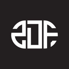 ZDF letter logo design. ZDF monogram initials letter logo concept. ZDF letter design in black background.