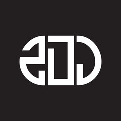 ZDJ letter logo design. ZDJ monogram initials letter logo concept. ZDJ letter design in black background. - obrazy, fototapety, plakaty
