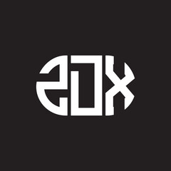ZDX letter logo design. ZDX monogram initials letter logo concept. ZDX letter design in black background.