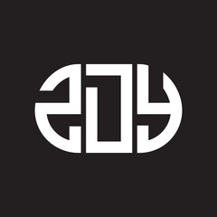 ZDY letter logo design. ZDY monogram initials letter logo concept. ZDY letter design in black background.