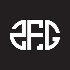 ZFG letter logo design. ZFG monogram initials letter logo concept. ZFG letter design in black background.