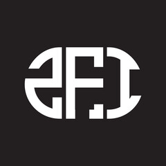 ZFI letter logo design. ZFI monogram initials letter logo concept. ZFI letter design in black background.