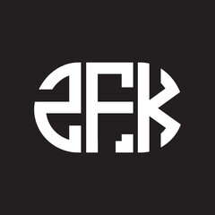 ZFK letter logo design. ZFK monogram initials letter logo concept. ZFK letter design in black background.