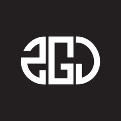 ZGJ letter logo design. ZGJ monogram initials letter logo concept. ZGJ letter design in black background.
