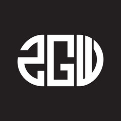Fototapeta premium ZGW letter logo design. ZGW monogram initials letter logo concept. ZGW letter design in black background.