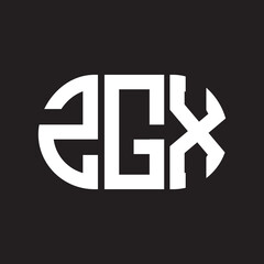 ZGX letter logo design. ZGX monogram initials letter logo concept. ZGX letter design in black background.