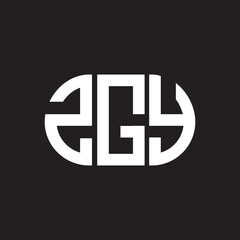 ZGY letter logo design. ZGY monogram initials letter logo concept. ZGY letter design in black background.