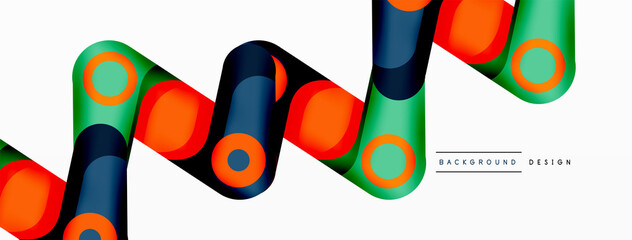 Modern stylish geometric background. Abstract round shapes composition for wallpaper, banner, background or landing