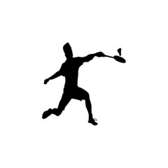 Fototapeta na wymiar Modern badminton sports silhouette logo concept