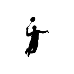Fototapeta na wymiar Modern badminton sports smash silhouette logo concept