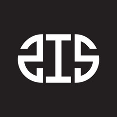 ZIS letter logo design. ZIS monogram initials letter logo concept. ZIS letter design in black background.