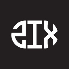 ZIX letter logo design. ZIX monogram initials letter logo concept. ZIX letter design in black background.