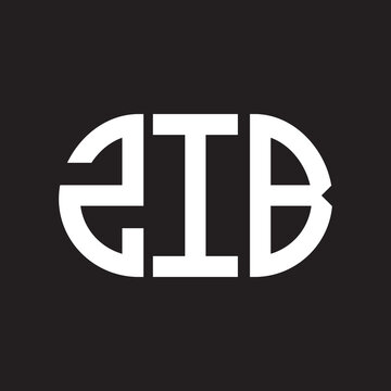 ZIB letter logo design. ZIB monogram initials letter logo concept. ZIB letter design in black background.