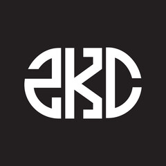 ZKC letter logo design. ZKC monogram initials letter logo concept. ZKC letter design in black background.