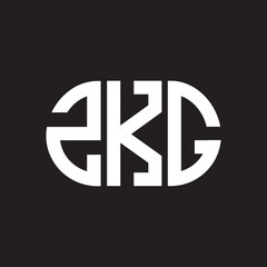ZKG letter logo design. ZKG monogram initials letter logo concept. ZKG letter design in black background.