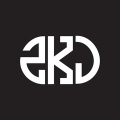 ZKJ letter logo design. ZKJ monogram initials letter logo concept. ZKJ letter design in black background.