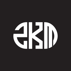 ZKM letter logo design. ZKM monogram initials letter logo concept. ZKM letter design in black background.