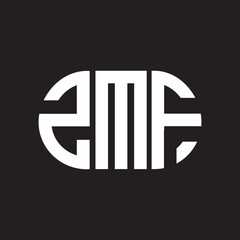 ZMF letter logo design. ZMF monogram initials letter logo concept. ZMF letter design in black background.