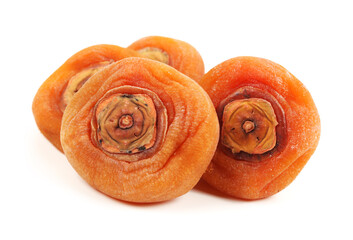 dried persimmon on white background 