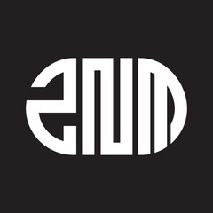 ZNM letter logo design. ZNM monogram initials letter logo concept. ZNM letter design in black background.
