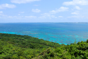 Fototapeta na wymiar 青い沖縄の海 