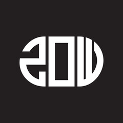 ZOW letter logo design. ZOW monogram initials letter logo concept. ZOW letter design in black background.