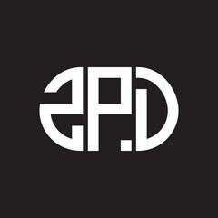 ZPD letter logo design. ZPD monogram initials letter logo concept. ZPD letter design in black background.