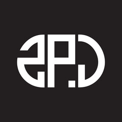 ZPJ letter logo design on black background. ZPJ creative initials letter logo concept. ZPJ letter design.