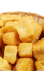 Tofu bubble on the white background