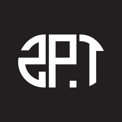 ZPT letter logo design. ZPT monogram initials letter logo concept. ZPT letter design in black background.