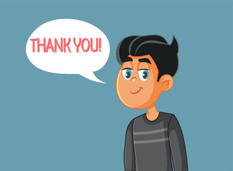 Man Saying Thank You Vector Cartoon Illustration