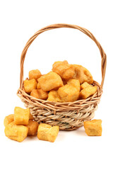 Tofu bubble on the white background