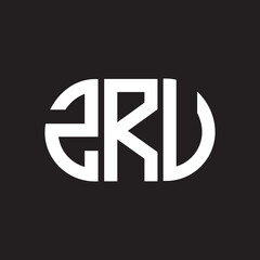 ZRU letter logo design. ZRU monogram initials letter logo concept. ZRU letter design in black background.