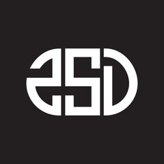 ZSD letter logo design. ZSD monogram initials letter logo concept. ZSD letter design in black background.