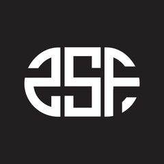 ZSF letter logo design. ZSF monogram initials letter logo concept. ZSF letter design in black background.