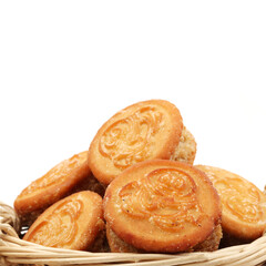 Sandwich biscuits on a white background 