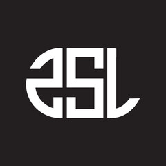 ZSL letter logo design. ZSL monogram initials letter logo concept. ZSL letter design in black background.