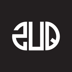 ZUQ letter logo design. ZUQ monogram initials letter logo concept. ZUQ letter design in black background.