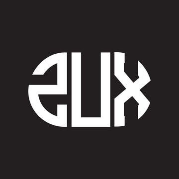 ZUX letter logo design. ZUX monogram initials letter logo concept. ZUX letter design in black background.
