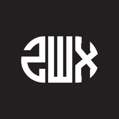 ZWX letter logo design. ZWX monogram initials letter logo concept. ZWX letter design in black background.