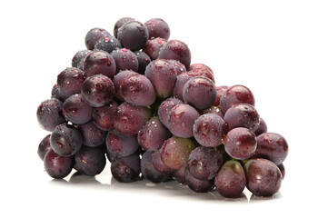 red grapes isolated on white background