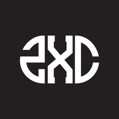 Fototapeta premium ZXC letter logo design. ZXC monogram initials letter logo concept. ZXC letter design in black background.