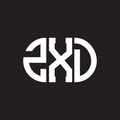 ZXD letter logo design. ZXD monogram initials letter logo concept. ZXD letter design in black background.