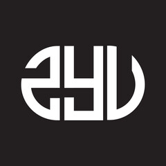 ZYV letter logo design. ZYV monogram initials letter logo concept. ZYV letter design in black background.