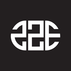 ZZE letter logo design. ZZE monogram initials letter logo concept. ZZE letter design in black background.