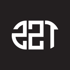 ZZT letter logo design. ZZT monogram initials letter logo concept. ZZT letter design in black background.